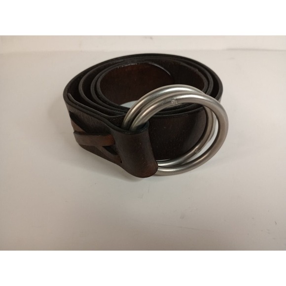 RARE Lauren Ralph Lauren Double O-Ring Leather Belt Medieval Style 45\